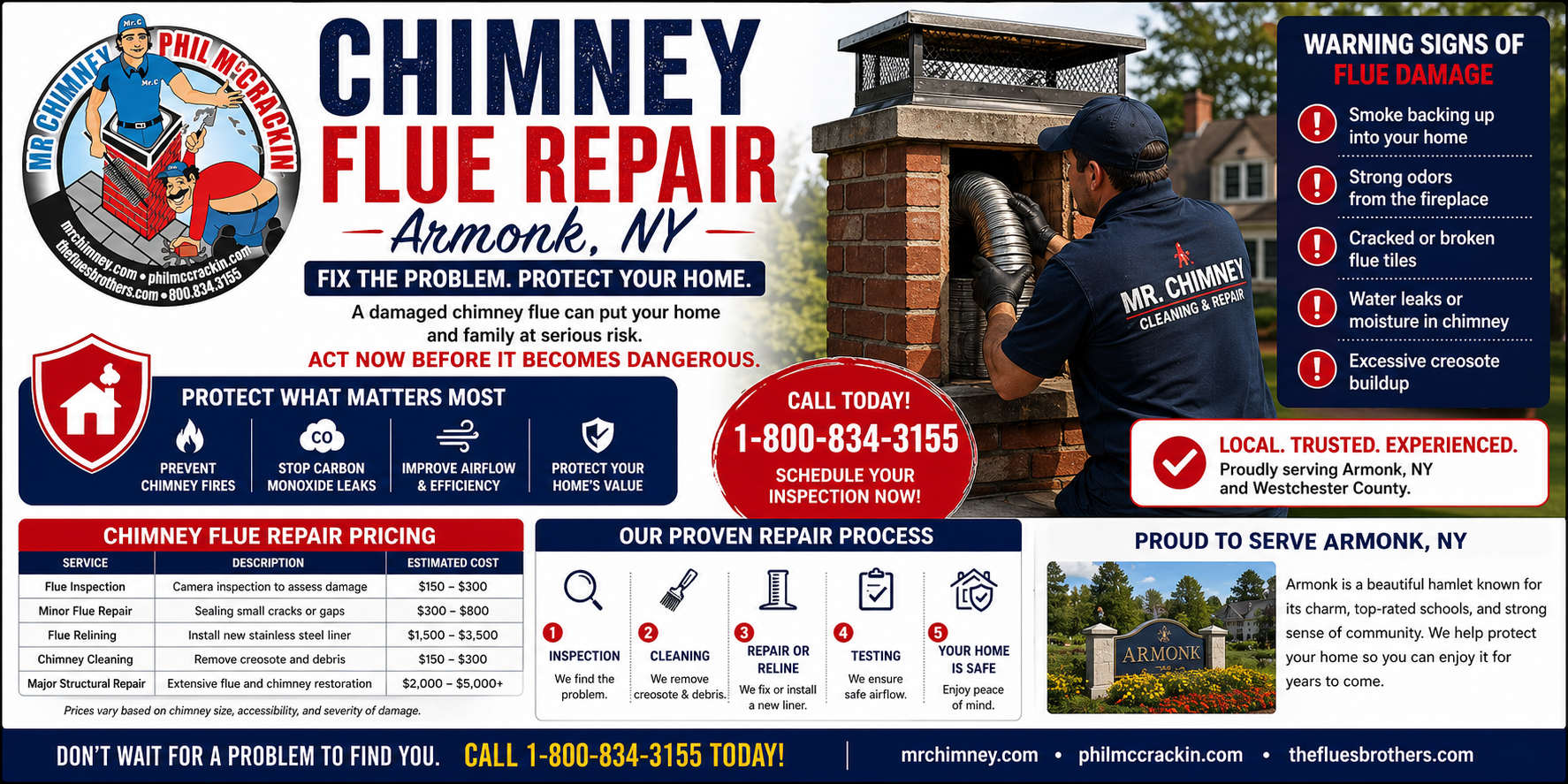 Chimney Flue Repair in Armonk, NY